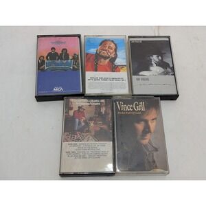 90's Country Cassette Tape Lot 5 Willie Nelson Vince Gill Hank Williams Rogers